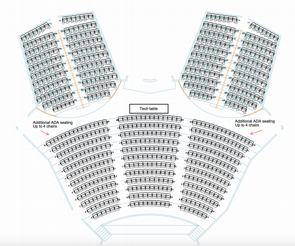 Seating chart for Robinson Theater