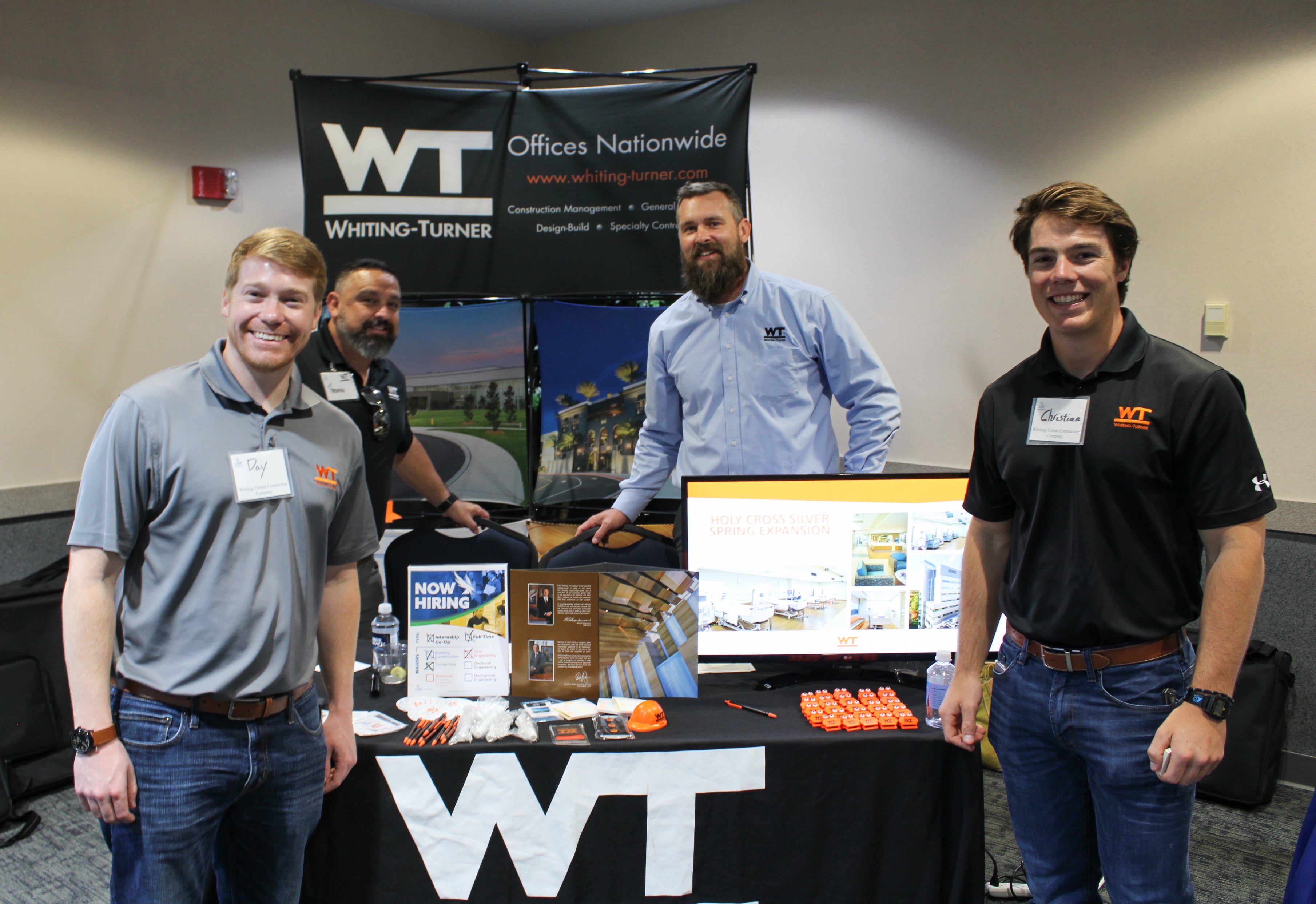 Whiting Turner company booth at career fair