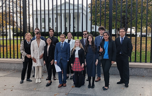 UNF students standing in front of the White House in Washington, D.C.