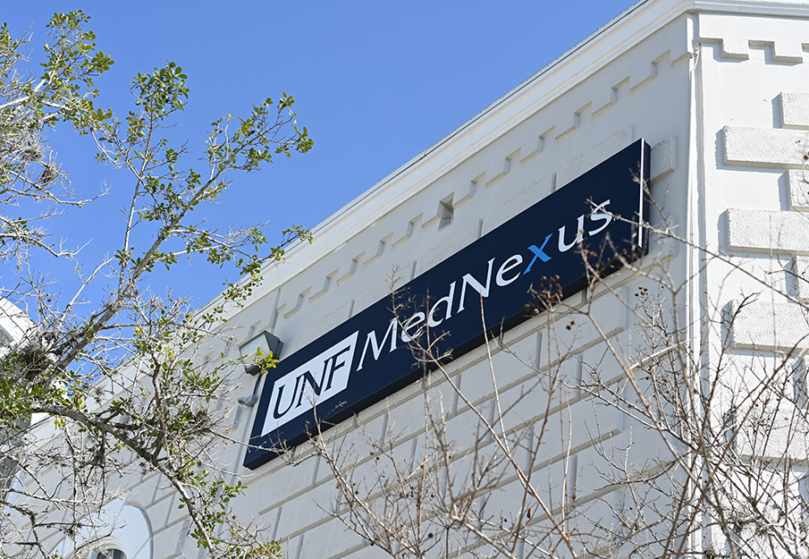 The MedNexus sign outside of the building