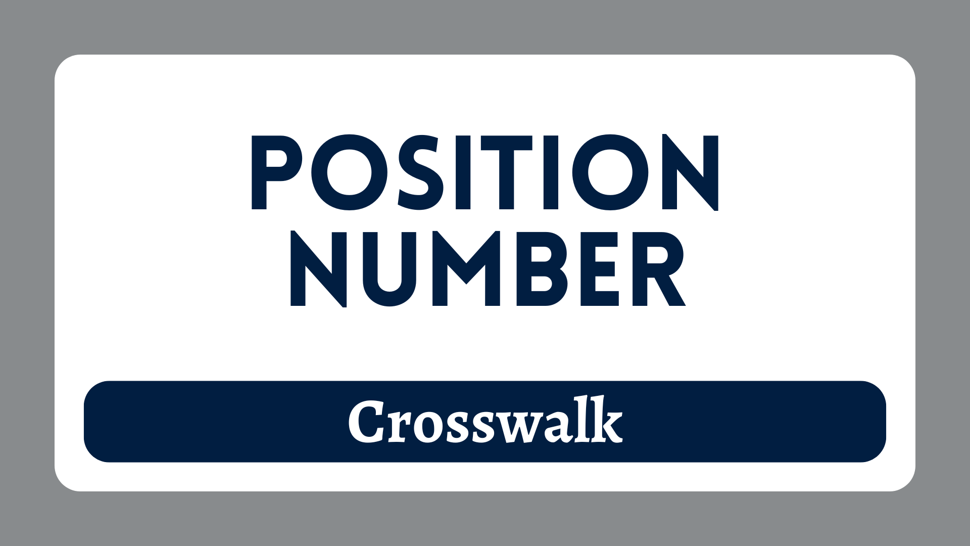 Position Number Crosswalk Tile