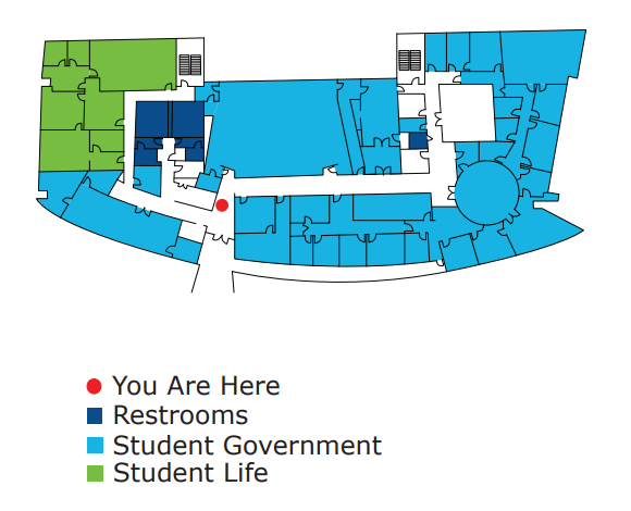 Floorplan for the third floor of the east building of the Student Union.