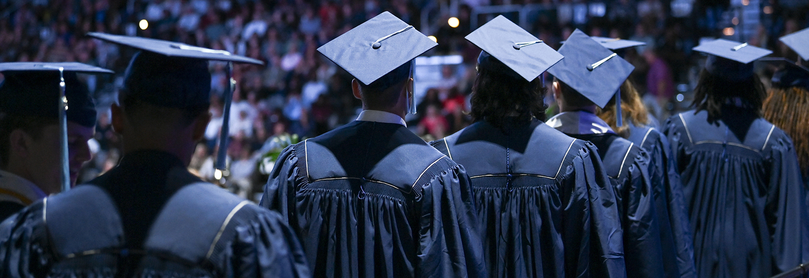 Behind the graduates at graduation